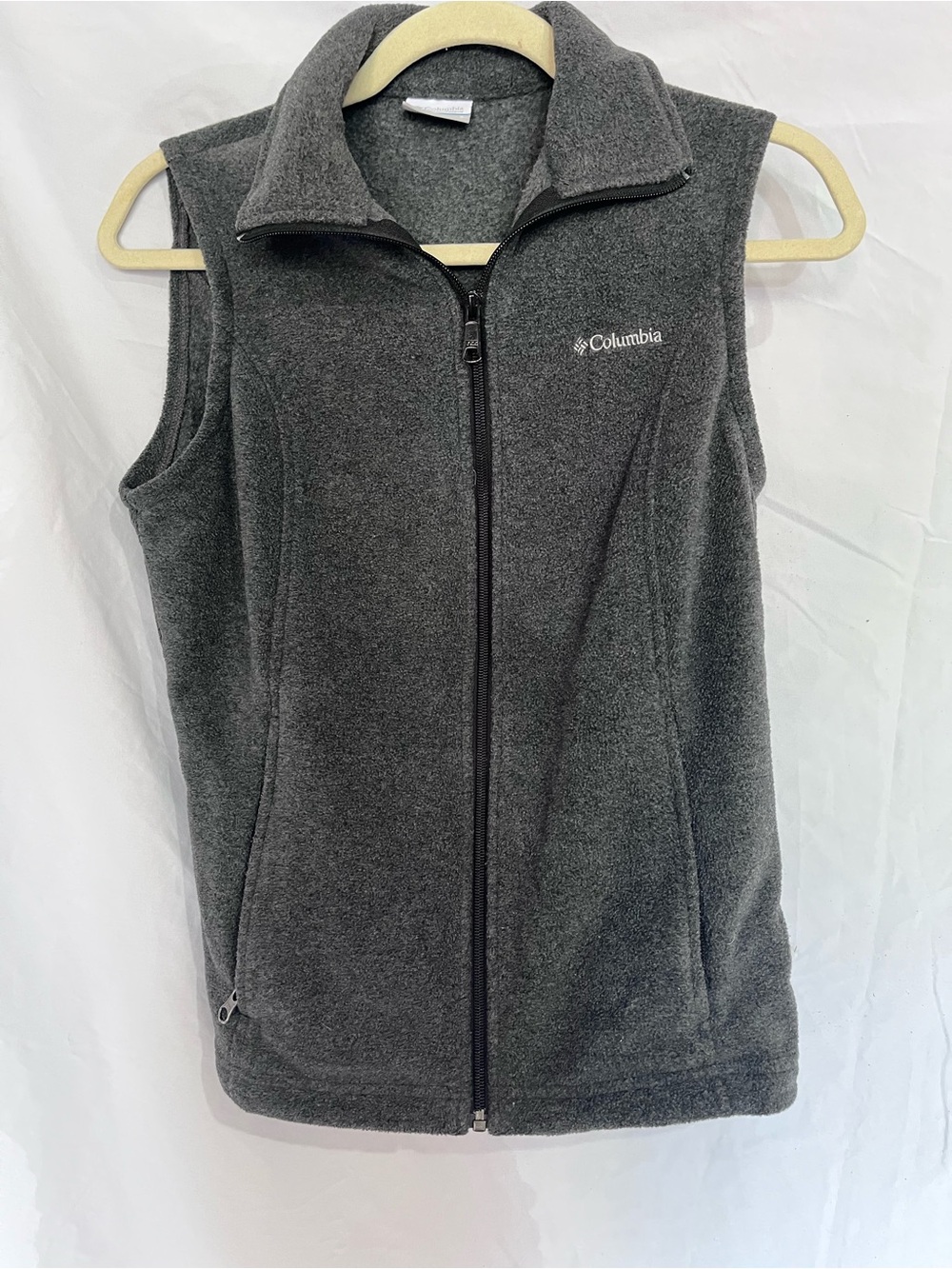Columbia Charcoal Gray Fleece Zip-Up Vest